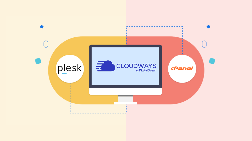 cloudways logo, plesk logo, cpanel logo